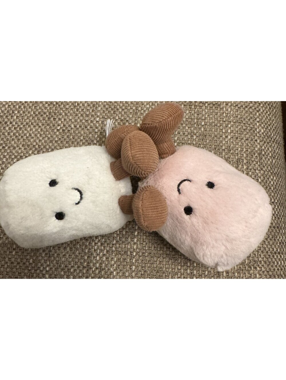 JellyCat 2 Toastie Marshmallows Marshmallow Pink & White Authentic
